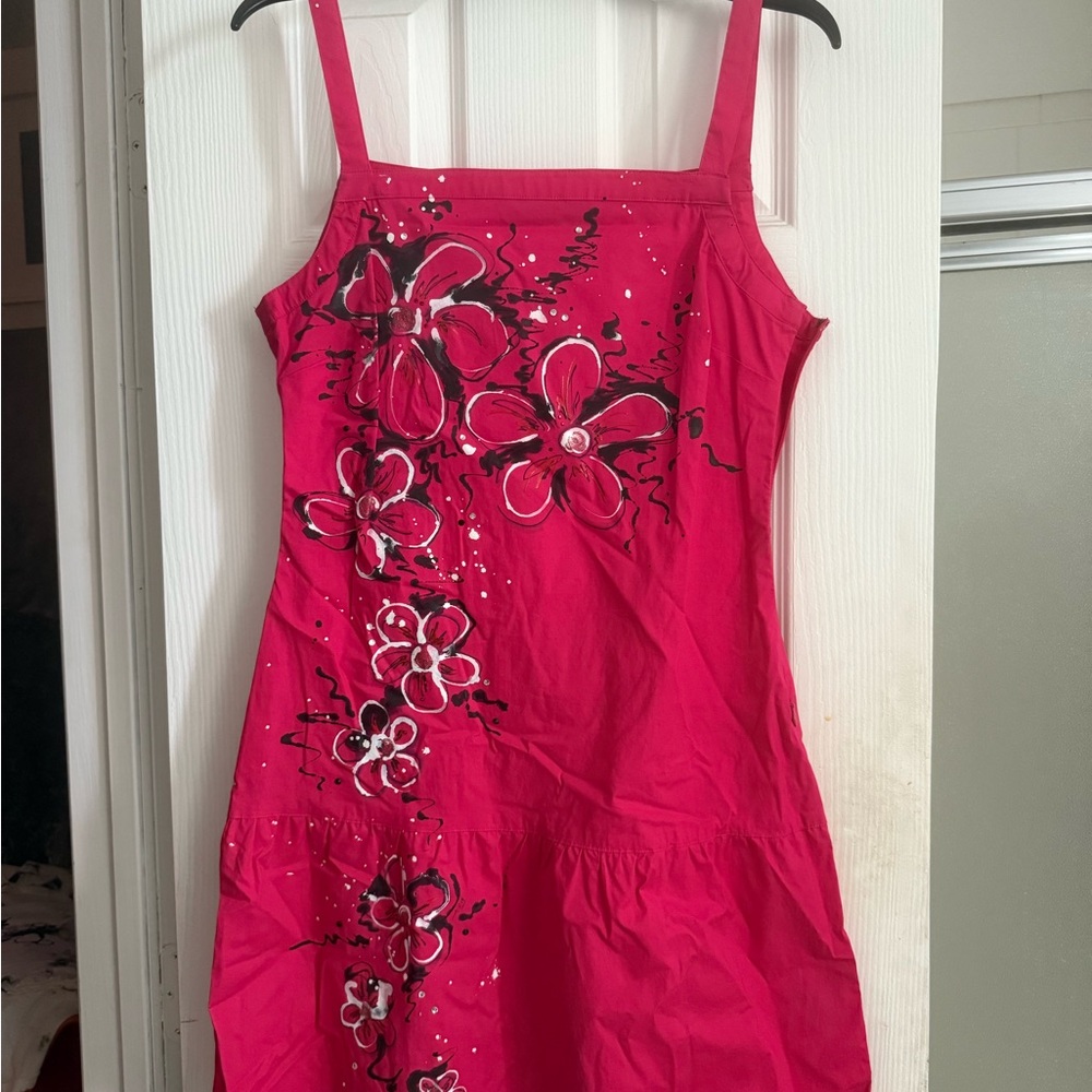 Pink Asymmetrical Embellished Sundress